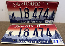 Scenic Idaho Famous Potatoes K 18-474 Pair License Plates