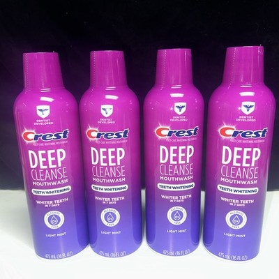 4 PACK--CREST DEEP CLEANSE--LIGHT MINT-TEETH WHITENING--Mouthwash-16oz  NEW