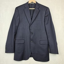Burberry London Super 100s Wool Blazer Men 40R Navy Made USA