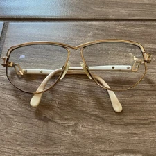 Vintage Cazal Eyeglasses Frames Gold & White Rare