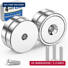 Grtard 4 Pack Neodymium Cup Magnets, 60LBS Holding Force Strong Rare Earth Magne