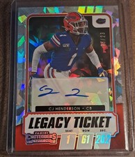 2021 Contenders Draft Picks CJ HENDERSON Legacy Cracked Ice Ticket Auto 05/23