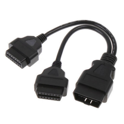 16-poliges OBD2-OBD-II-Splitter-Adapterkabel Stecker auf zwei Buchsen-Y-Kabel