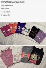 Under Armour Lot Of 10 Under Armour Girl Small Shirts