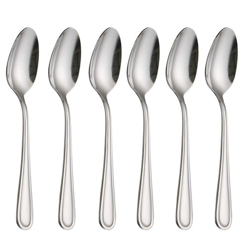 Dinner Spoons Stainless Steel 18/0 of Dessert Spoons 6 Pcs for Home, Kitchen ...