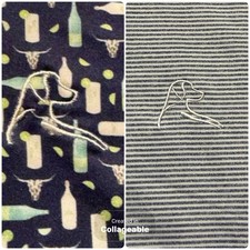 Lot of 2 Rhoback Golf Polo Shirt Men s Large All Over Print Drinks Striped
