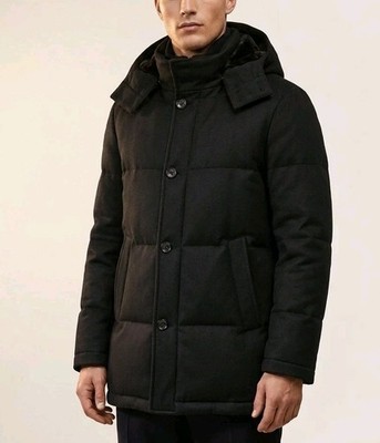 Thom Sweeney Loro Piana Cashmere Puffer Parka Jacket Navy Blue IT 50 Storm