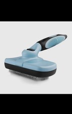 Pets First Self Cleaning Slicker Brush for Dogs  Cats Safe  Fine Bristles