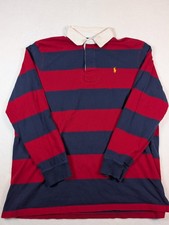 Polo Ralph Lauren Men  s Red/Blue Striped Ruby Sweater Embroidered Logo Size XXL