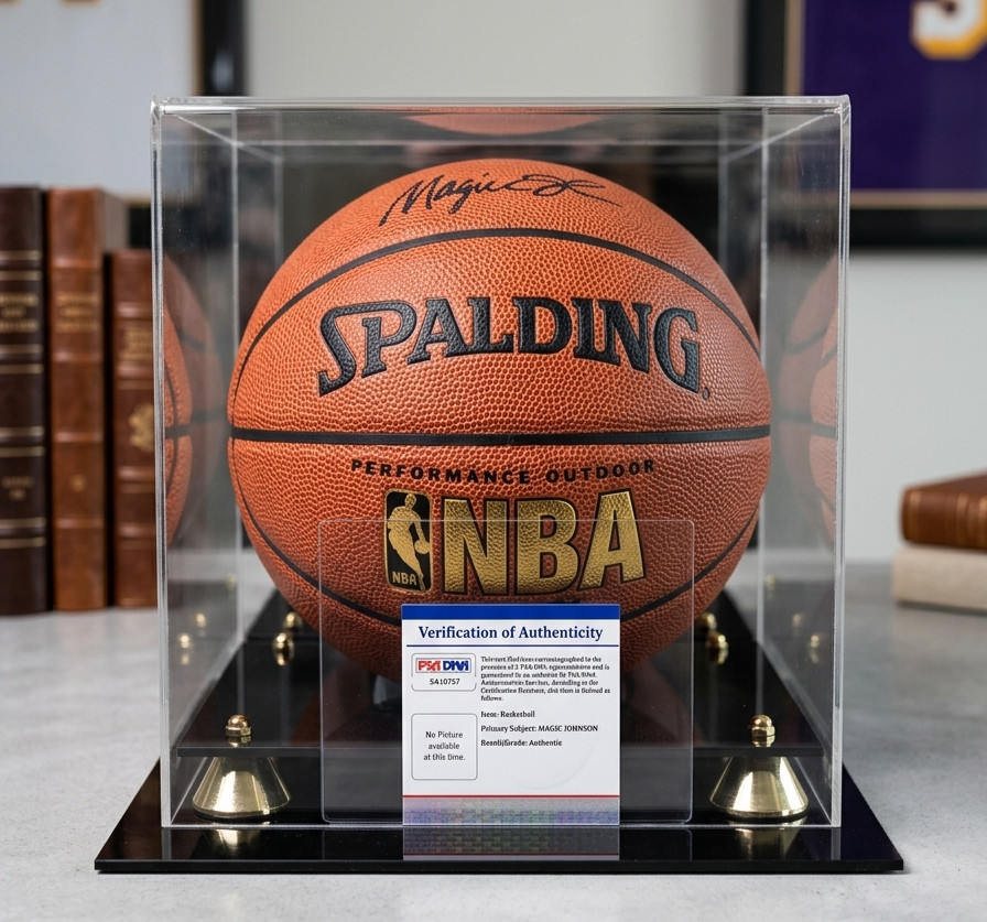 Magic Johnson Autographed Spalding Basketball PSA/DNA COA Authenticated Lakers