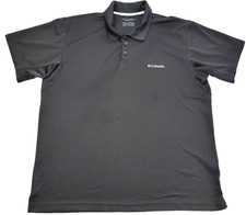 Columbia Men's Omni-Shade Short Sleeve Black Outdoor Polo Shirt Large