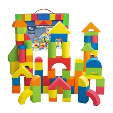 Foam Building Blocks for Toddlers 2-4, 41 Pieces EVA Soft Stacking Blocks, Ba...