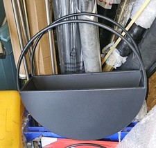 Set Of 2, Round Wall Planters, 16 & 13 Inch Black 