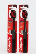 Colgate Optic White Charcoal Soft Toothbrushes for Adults 2 Pack
