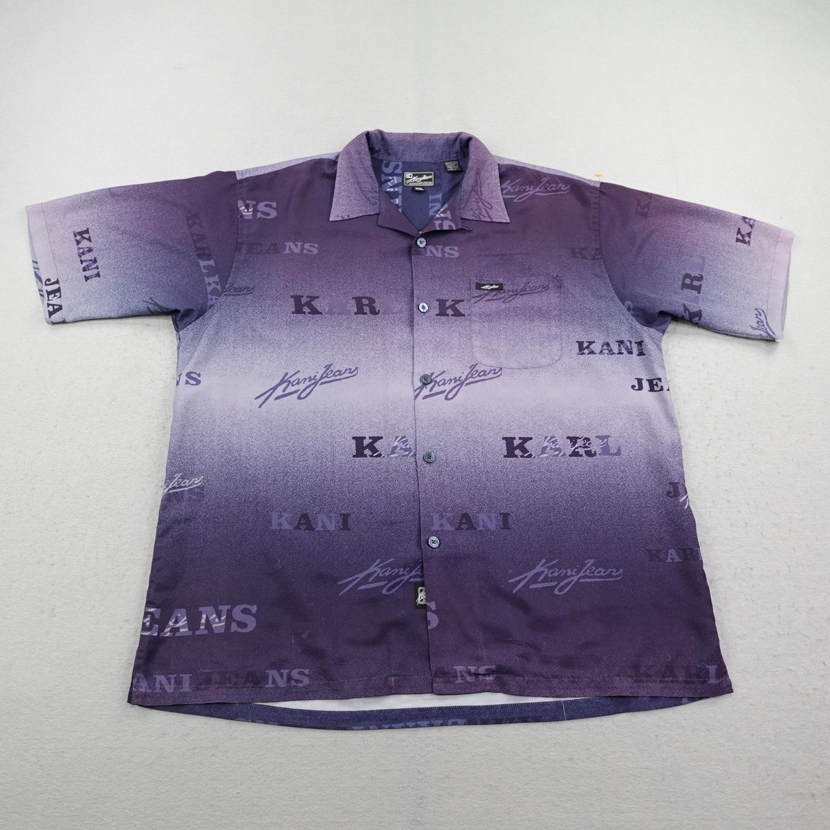 Vintage Karl Kani Jeans Mens 2XL Blue Ombre AOP All Over Print
