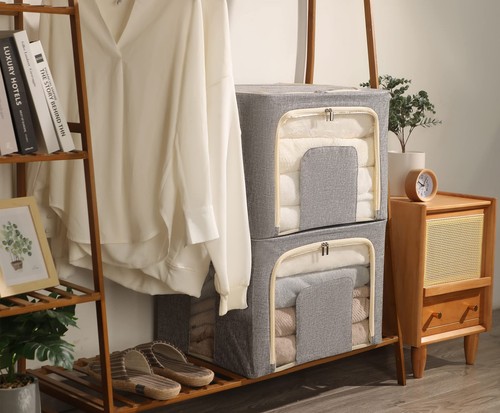 3 Pack Clothes Storage Organizer, Large Storage Bins for Closet, Foldable Clo... - Picture 7 of 7