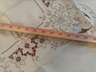 vintage NOS  4 napkins 11 x11 and table cloth 33x33 embroidered ivory w/beige — photo 10