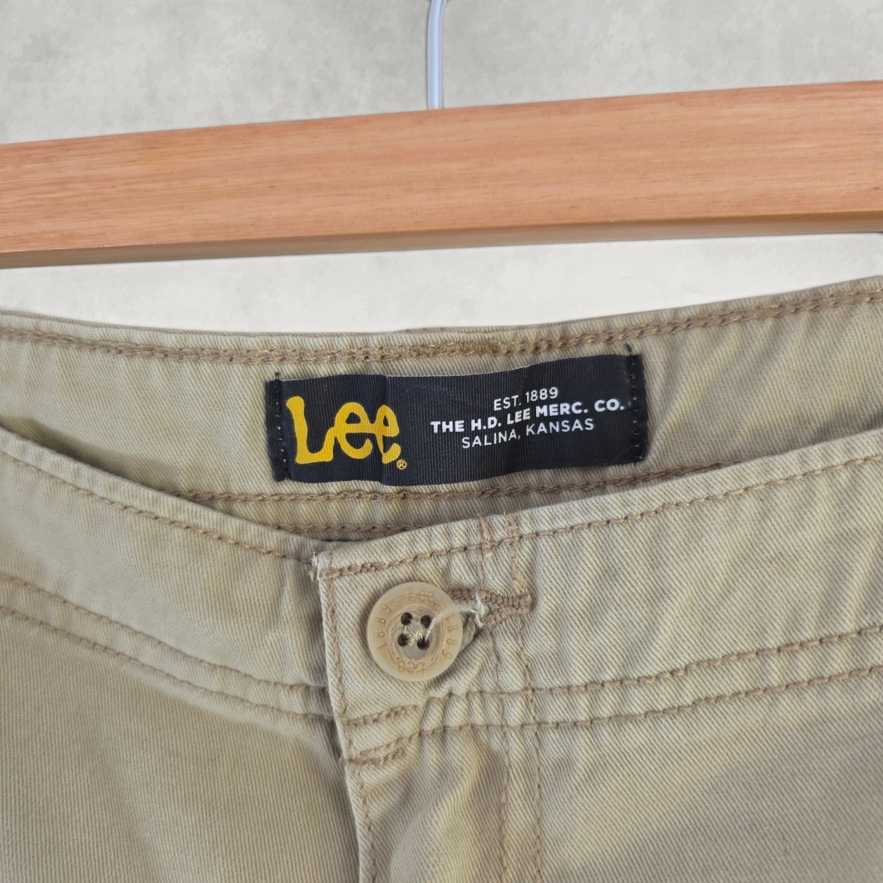 Lee Dungarees Cargo Shorts Mens W40 Beige Relaxed Utility Workwear Casual image 5