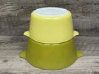 2 Vintage Pyrex Round Casserole Dish No lids # 474 1-1/2 qt  # 473 1 qt