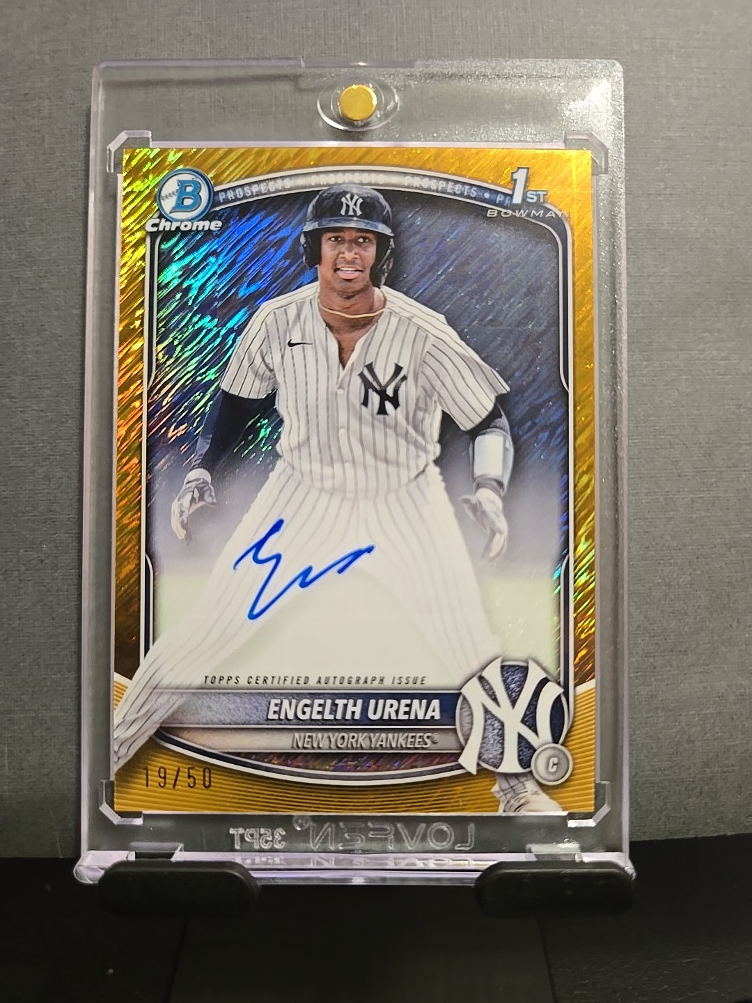 2025 Bowman Chrome Engelth Urena 1st Gold Shimmer Refractor Auto 19/50