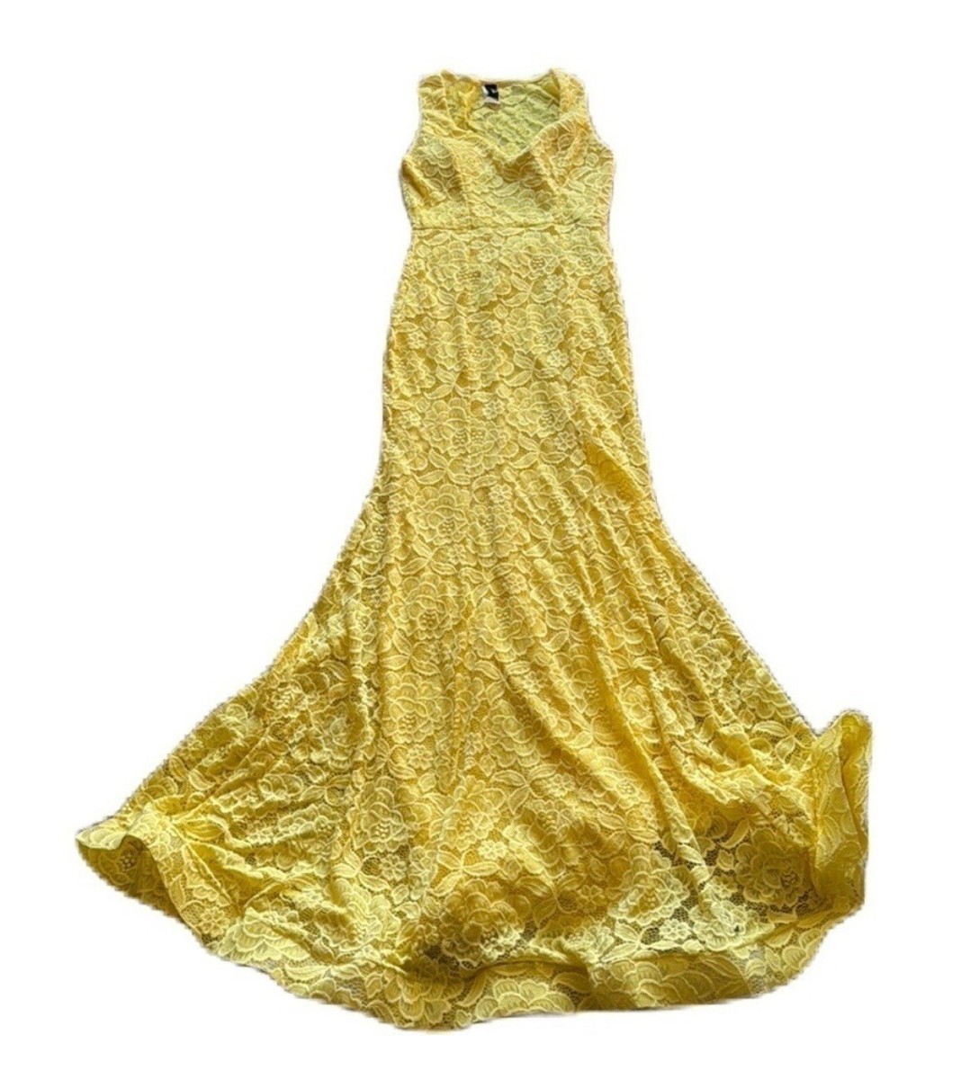 Windsor M Yellow Lace Sleeveless Prom/Homecoming/Cocktail Dress EUC Women's