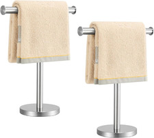 T-Shape Bath Hand Towel Holder Standing, SUS304 Stainless Steel Brushed Nickel T
