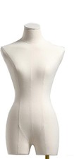 Female Display Mannequin Dress Form Torso w/o Base White Linen Cover