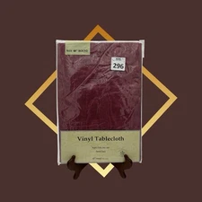 SULTAN'S LINENS 60"RD Vinyl Flannel Back Table Cloth  Burgundy