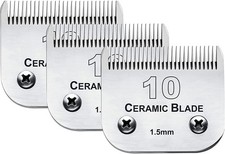 Dog Grooming Blades 3-Pack, Size-10, 1/16" Cut, Fits Andis/Oster/Wahl Clippers
