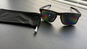 Oakley Holbrook Metal Matte Gunmetal Rectangle Sunglasses Blue Polarized