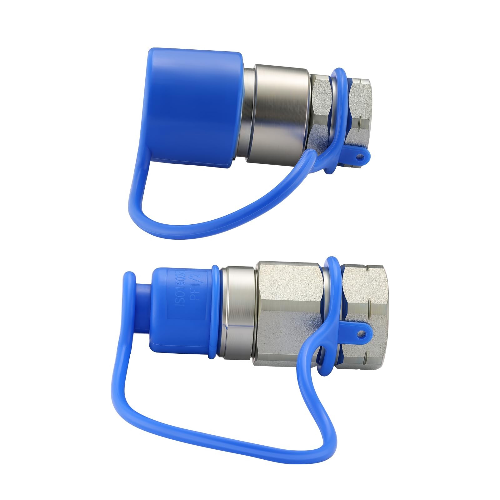 MEASUREMAN Blue Dust Caps Plugs for 1/2 Flat Face Hydraulic Quick Connect