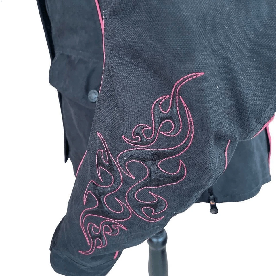 Chaqueta de moto para mujer Tourmaster Motive rosa/negro, talla grande 12-14 Foto 3 de 4