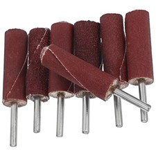 7Pcs Rotary Tool Sanding Drum Set Reusable Abrasive Flap Wheel Dark Red
