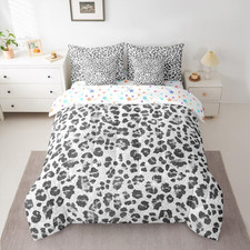 Leopard Print Comforter Set Full Size 7 Pieces Bed in a Bag Animal Decor