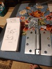 Pair Tell Mfg 4.5" Square Satin Chrome Spring Hinges Bid For 1pair/ More Availab — photo 1