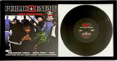 Flavor Flav Signed Public Enemy Cant Hold Us Back Vinyl LP Frame Display JSA COA