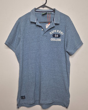 Image of SuperDry College 54 S/S Polo Shirt Size Large BNWT Blue