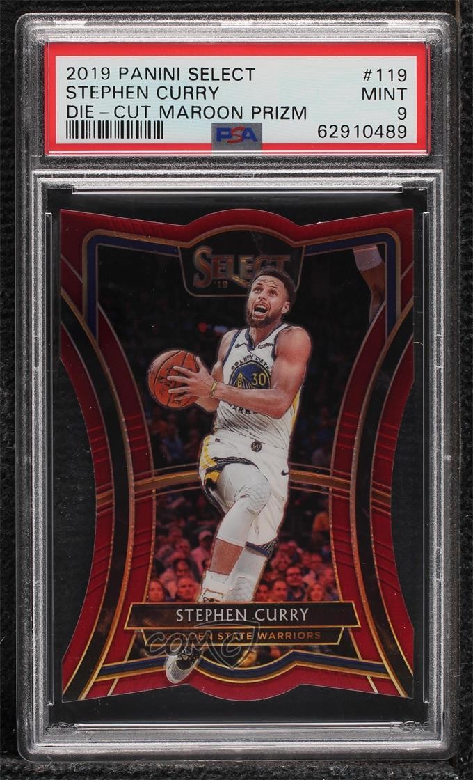 2019 Panini Select Premier Level Maroon Prizm /175 Stephen Curry #119 PSA 9 MINT