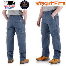 Mens Work Cargo Trousers With Knee Pad Pockets Combat Working Pants Bottom 28-48