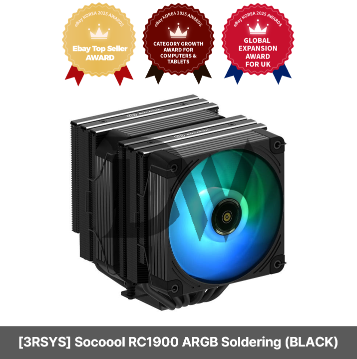 [3RSYS] 3RSYS Socoool RC1900 ARGB Soldering CPU Cooler | BLACK | CPU ...