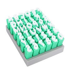 2-Clay Stamp Set 1/2 Inch Character Uppercase Letter Number Stamps