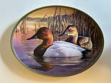 Canvasbacks Oval Plate by Jim Hautman, 1995, Wild Wings