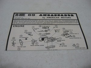 Instruction Sheet Only - Jo-Han 1969 AMC Ambassador Model Kit #C-1569:200
