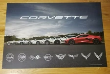 Authentic GM CORVETTE EVOLUTION Poster - 24" x 36" - 2 Sided includes C8