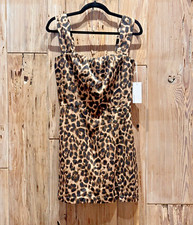 REFORMATION WOMEN'S RETRO FEMININE EDGY SEXY AUSTIN LEOPARD CHEETAH DRESS 6