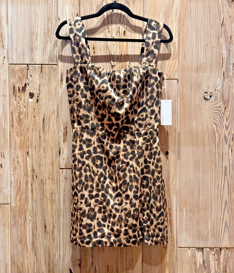 REFORMATION WOMEN'S RETRO FEMININE EDGY SEXY AUSTIN LEOPARD CHEETAH DRESS 6