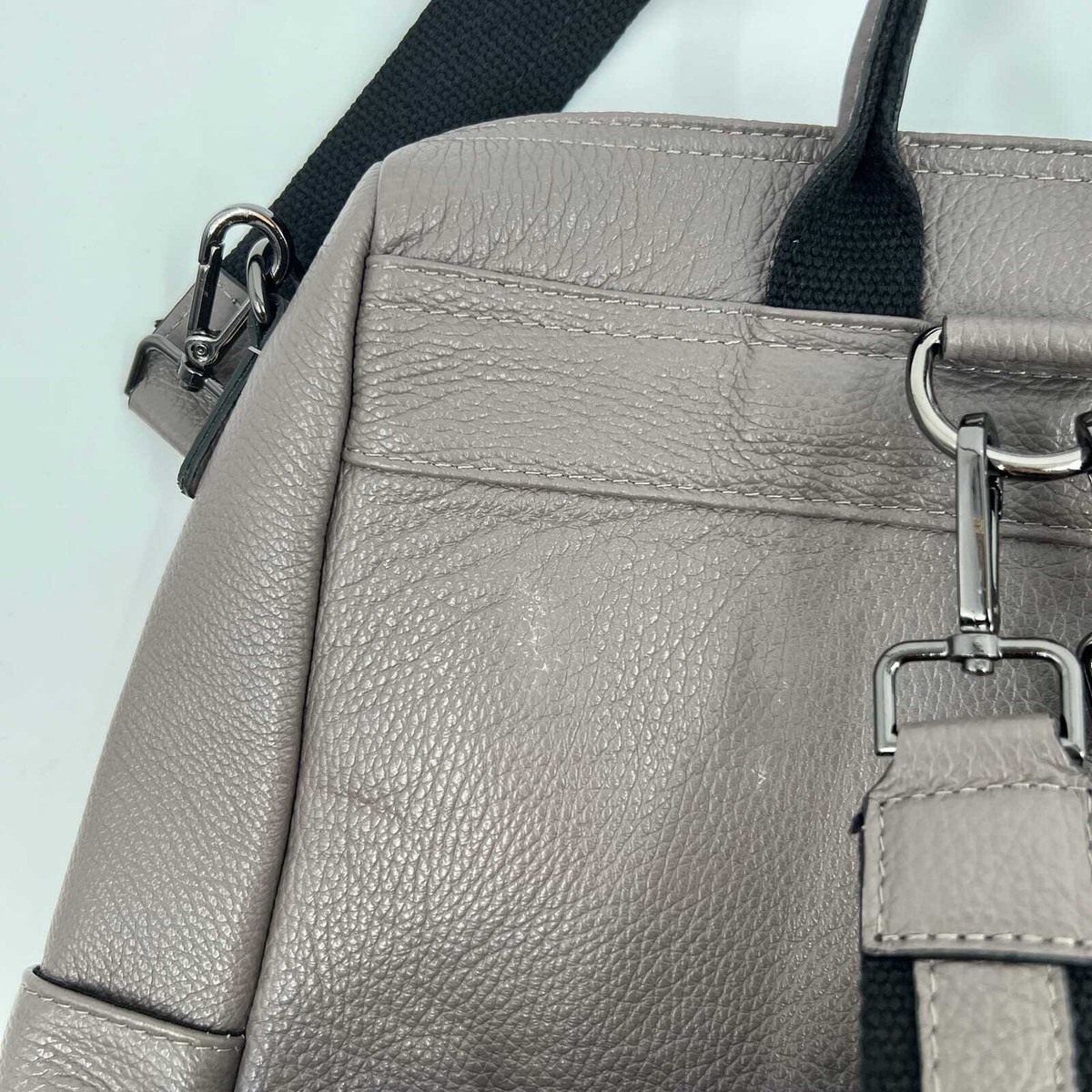 Madison Heritage Gray Quilted Leather Backpack | Convertible  display picture 2