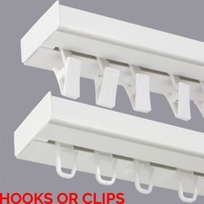 Single Curtain Rail Track PCV Ceiling SET with HOOKS or CLIPS