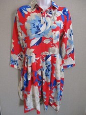 Amelia Dress Size 4 Bold Floral Print Shirtwa...