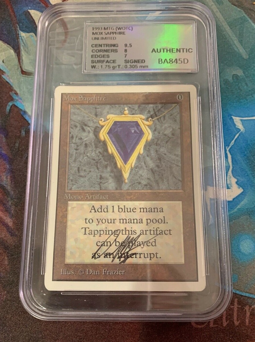 マジック：ザ・ギャザリング - Mox Sapphire Unlimited モックスサファイア Mox Sapphire Unlimited Signed 8 - 8.5 Graded Near Mint Magic